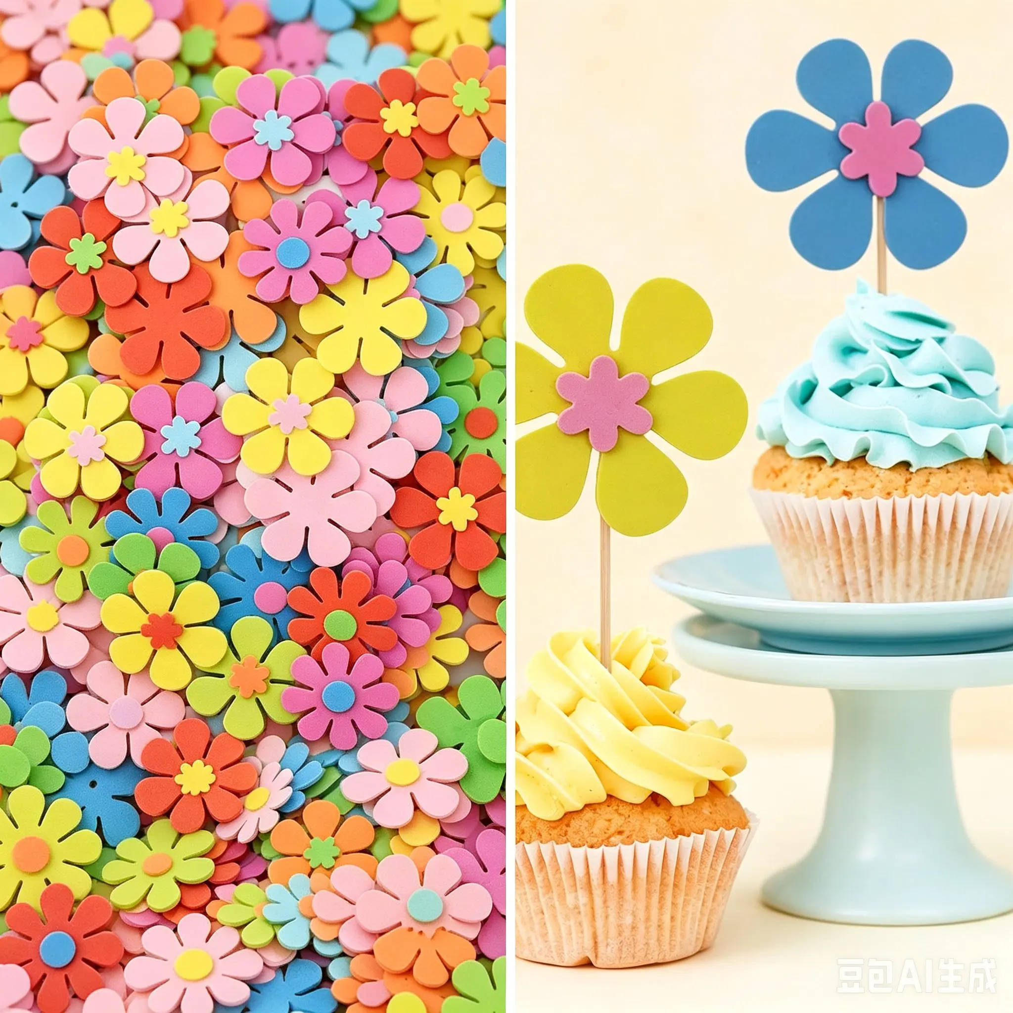 Art Craft Activities For Preschoolers - สติกเกอร์โฟมรูปดอกไม้ 3 มิติ แบบใหม่ 100 ชิ้น