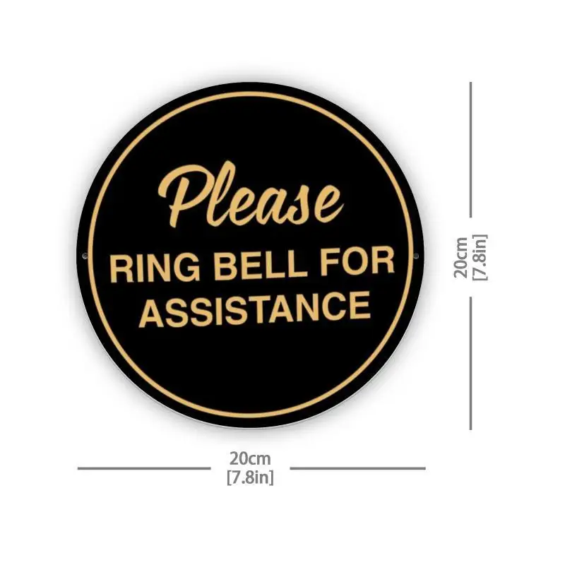 2D 1pc, Please Ring The Bell for Help Theme, (7.87X7.87 Inches) Round Iron Metal Sign - Perfect for Home And Room Decoration, Ou