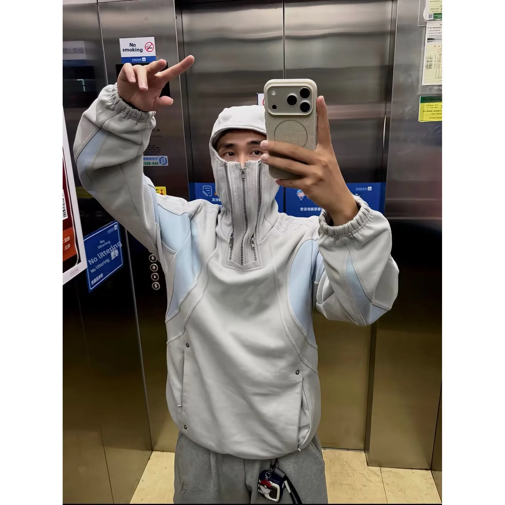 

Gali Post-Aalyptic Sle Loose Hoodie Multiple Zippers Explicit Ss 3D Tailoring Pioneer Series ex Sweatirt