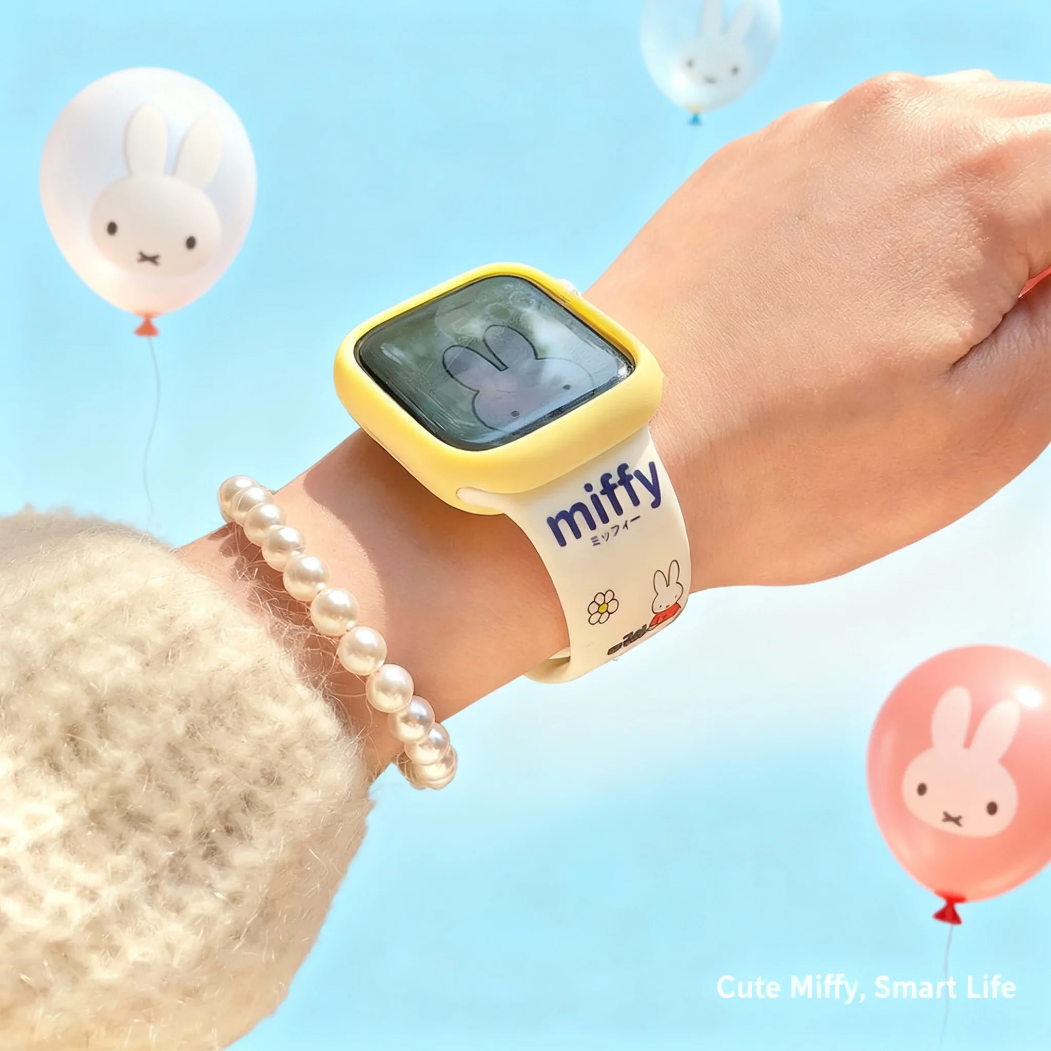 Cartoon Cute Kawaii Miffy Rabbit Apple Watch Band For iwatch S10 Girl Fashion Festival Gift New
