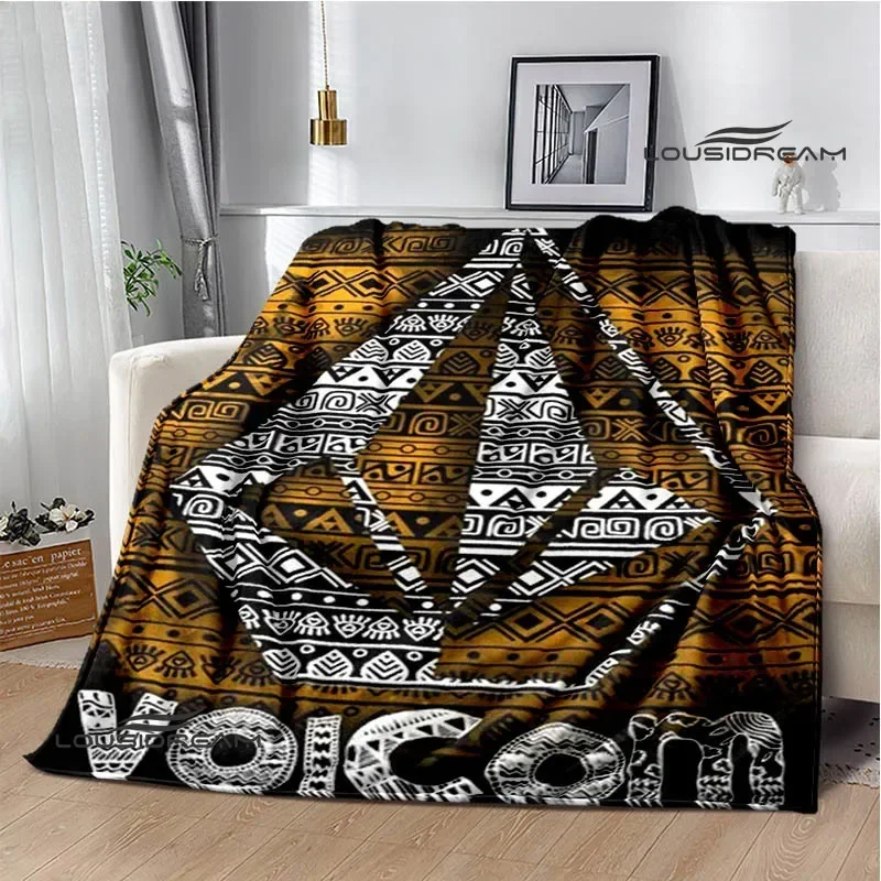 Mantas con estampado de logotipo de V-VOLCOM, manta cálida de franela, suave y acogedora, forro de cama de viaje, regalo de cumpleaños