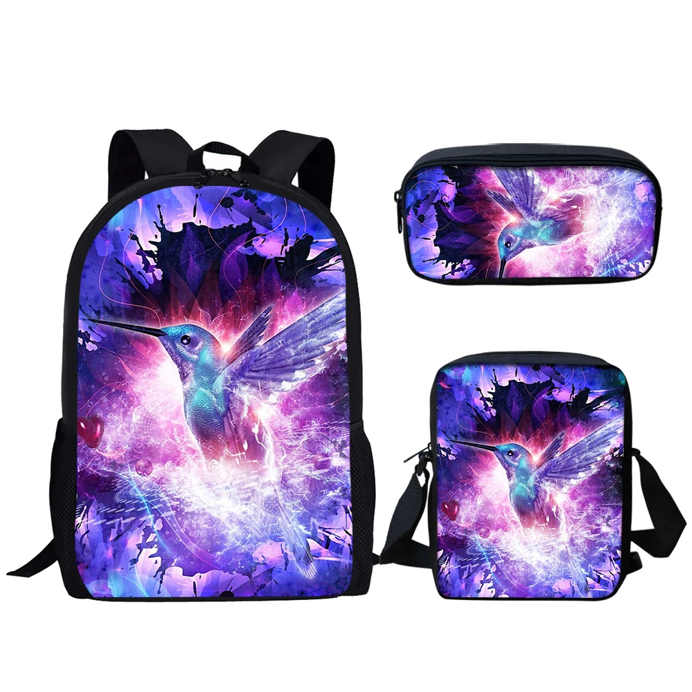 Belidome-colibri bolsas escolares estampas florais para meninas adolescentes, conjunto de mochila para mulheres, mochila casual, 3 peças