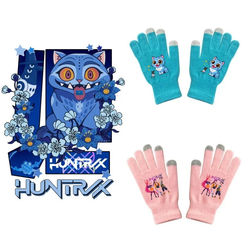 

K Pop Huntri/x Five-finger Gloves Demœ Hunters Gloves Fashion Winter Gloves Outdoor Cycling Accessories Kids Birthday Gifts