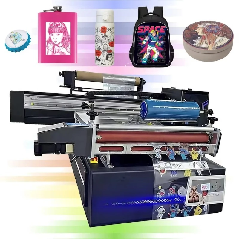 600mm Uv LED 6090 Flat Panel Inkjet Printer 2 in 1 Roll to Roll UV Dtf Printing Ab Film Laminator Bill Printer
