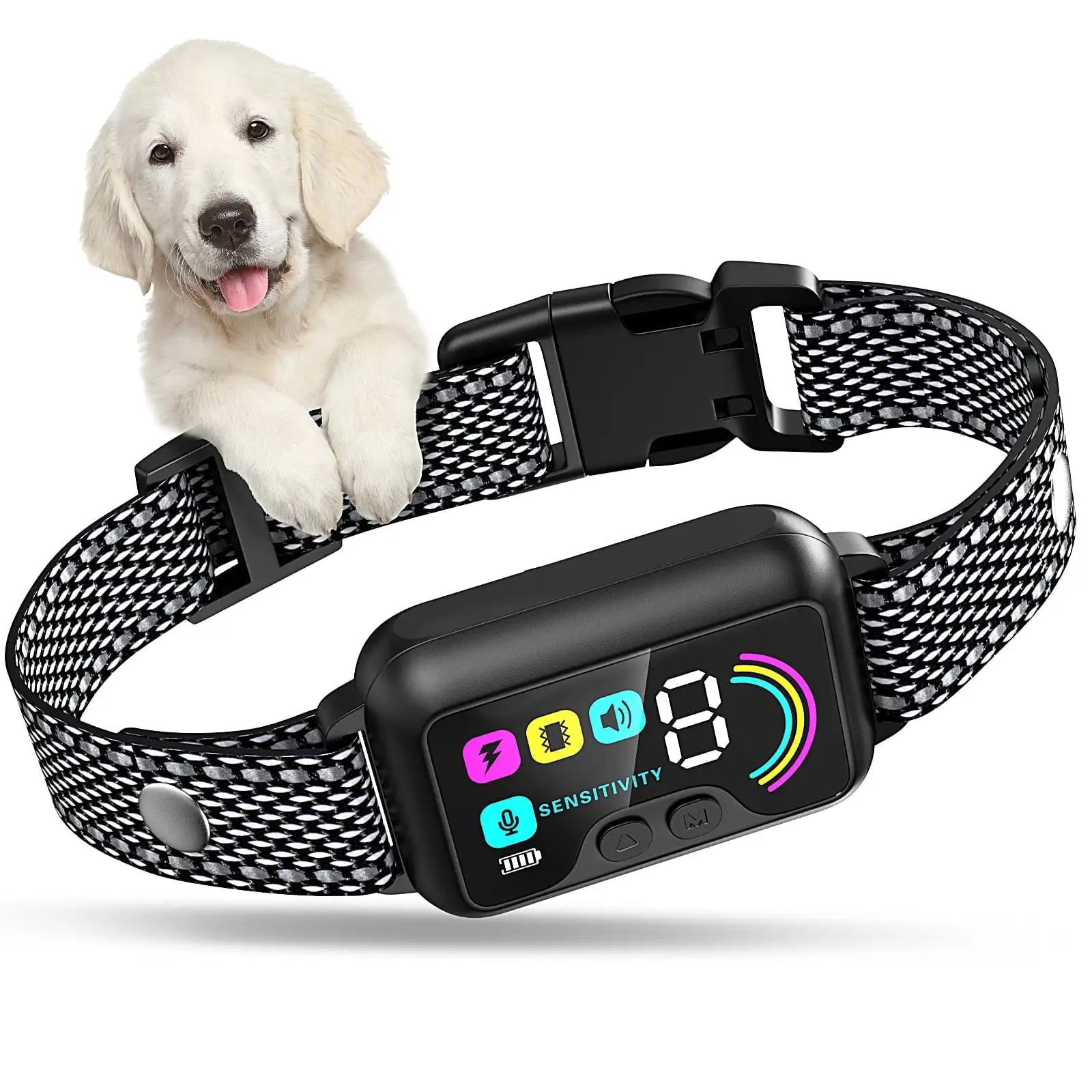 

Dog Bark Collar for Large Medium Dogs Smart Bark Collar Rechargeable Anti Barking Training Collar with 8 Adjustable Sensitivity