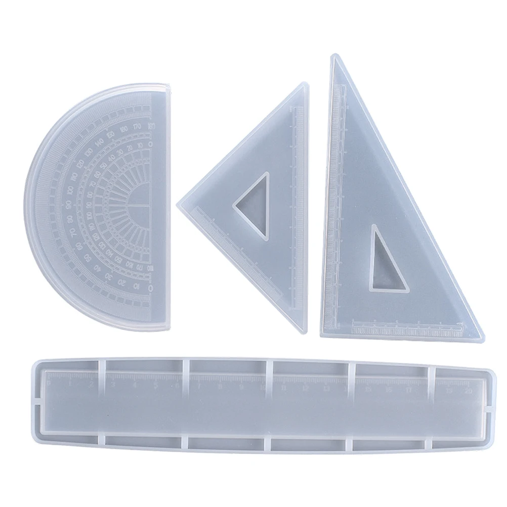 

Silicone Ruler Mold Epoxy Molds Triangle Resin Protractor Crafting Silica Gel Making
