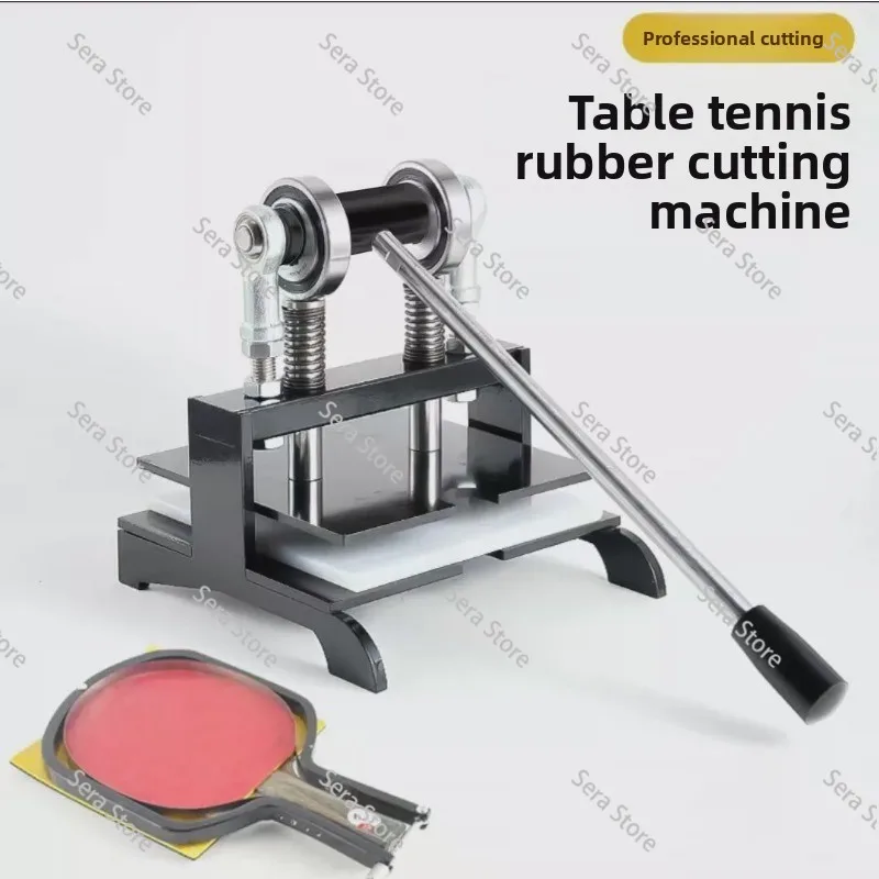 Table Tennis Racket Rubber Cutting Machine Double Roller Bearing Manual Press Ping-Pang Bat Rubber Edge Cutter Pasting Device