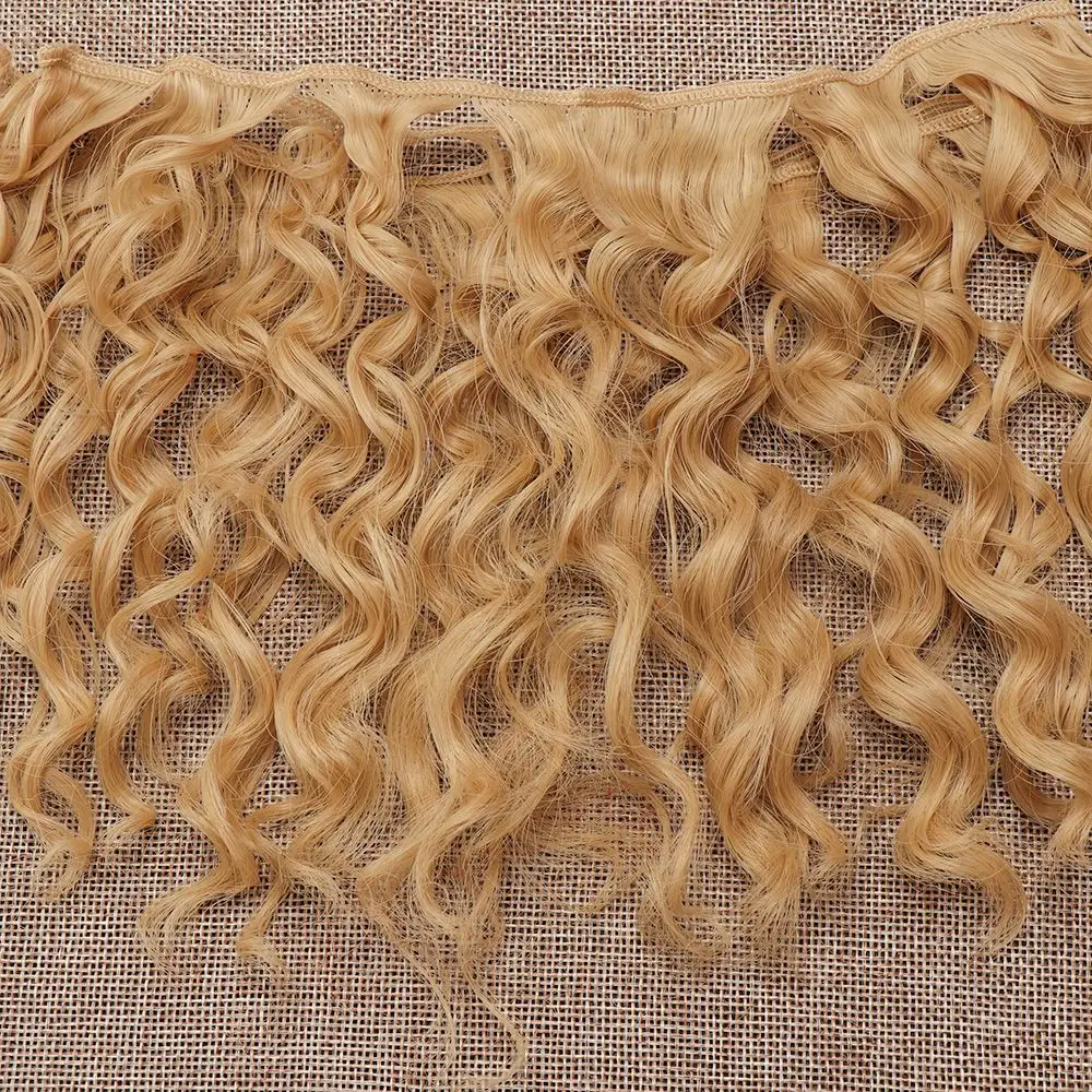 15*100cm hitze beständiges Faser lockiges Haarteil für 1/3 1/4 1/6 1/12 Puppen DIY Haar Perücken hand gefertigte Haars chüsse Puppen zubehör – Detail 9