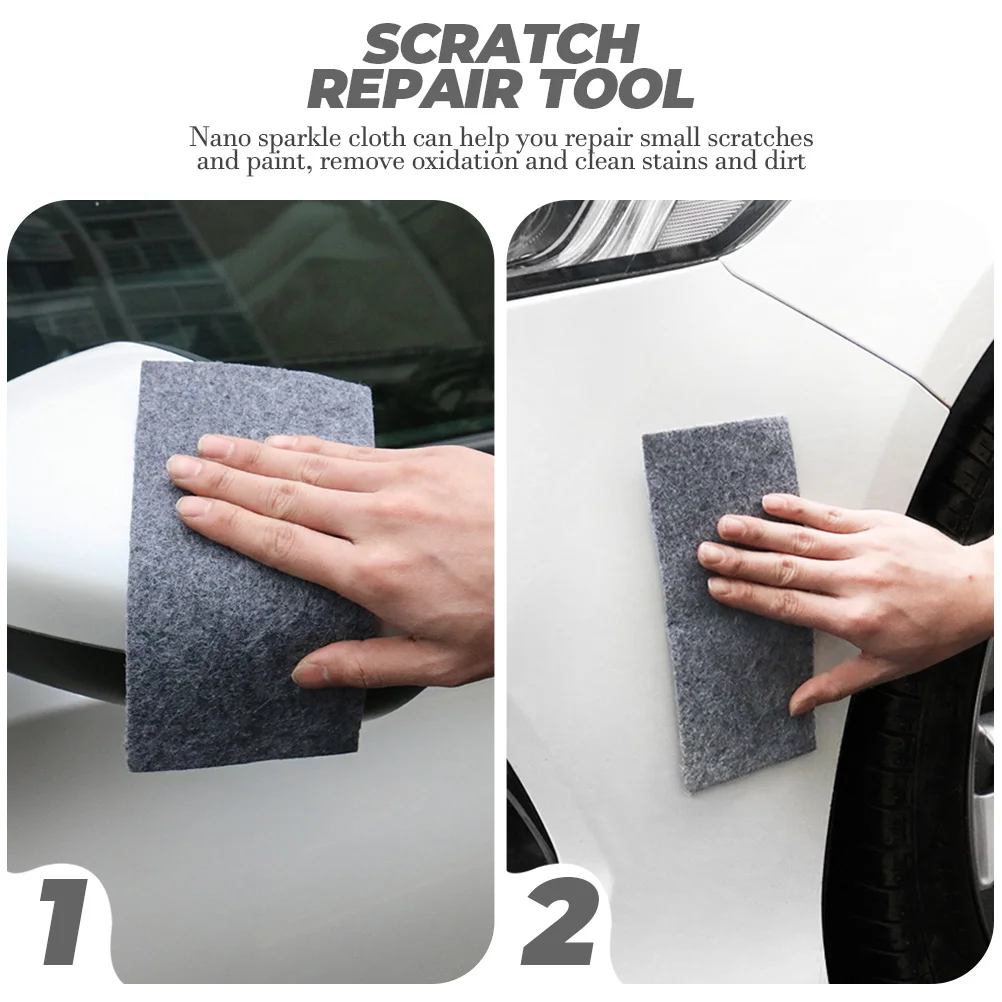 3 Pcs Decontamination Car Scratch Repair Tool Remover Cloths Nano for Sparkle Cleanser