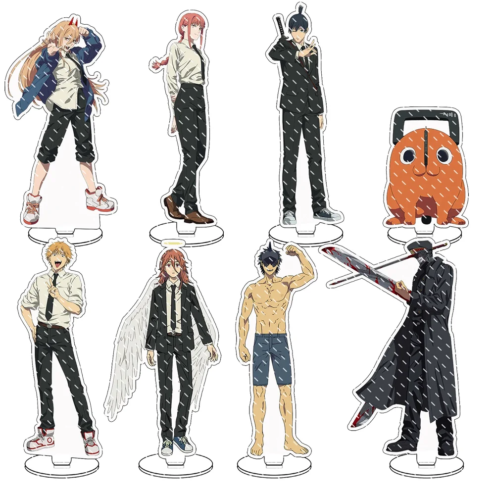 Chainsaw Man Anime Acrylic Stand Pochita Makima Power Cosplay Accessory Cute Collection Bag Pendant Keychain for Fans