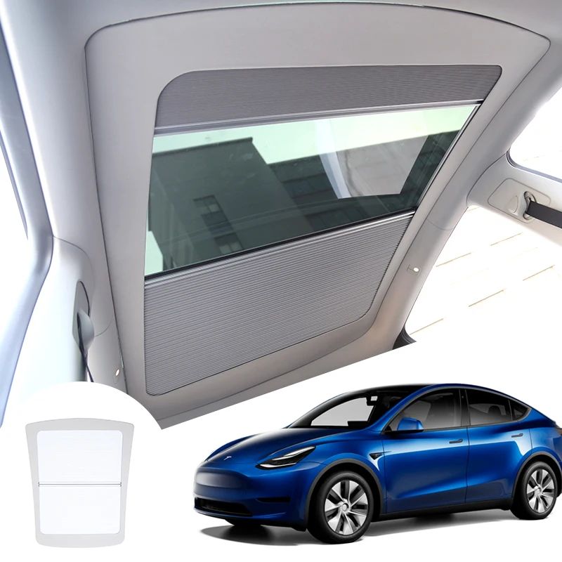 Economic Car Interior accessories Pleated Retractable Sunroof Shades  Canopy Sunshades For Model Y 2021 2022 2023