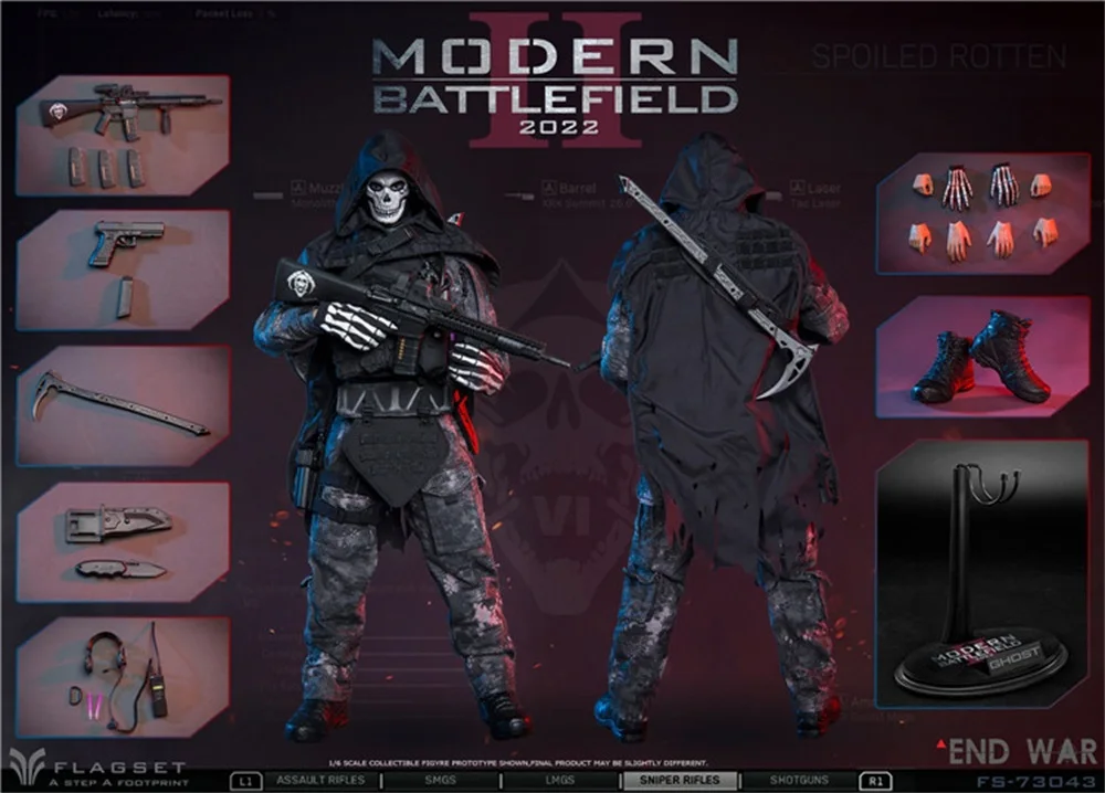 1/6 FLAGSET FS 73043 End War Death Team Ghost Modern Battlefield