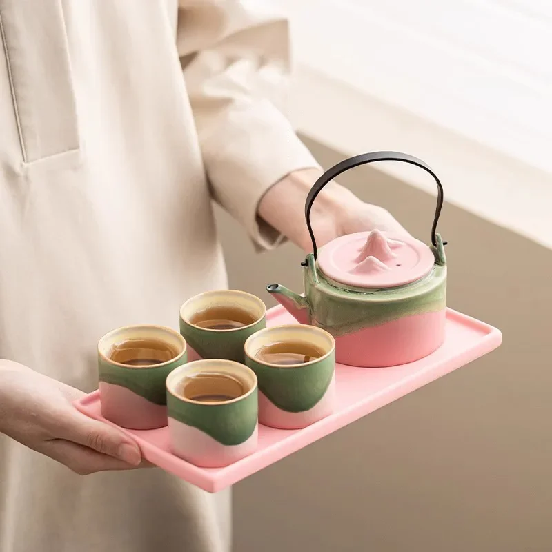Chinese Ceramics Forbidden City Kiln Powdered Tea Set Gift Box for Best Friend Wedding Tea Set One Pot Four Cups Teapot Tea Gift