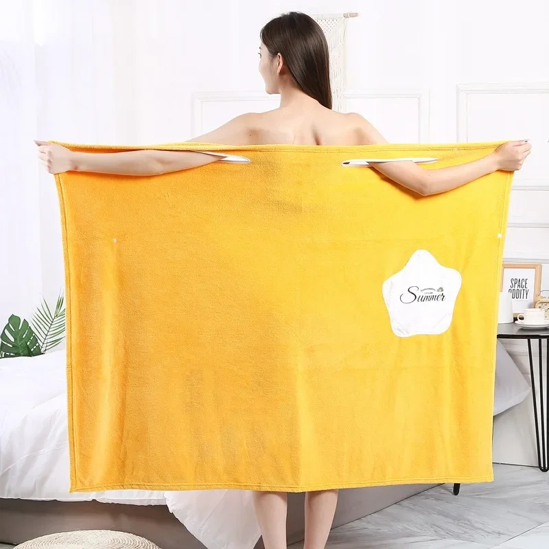 

Plus Size Wearable Microfiber Bathrobe Ladies Shower Ladies Soft Bath Towels Home Textiles Bath Towels and Sauna Towels Bathroom