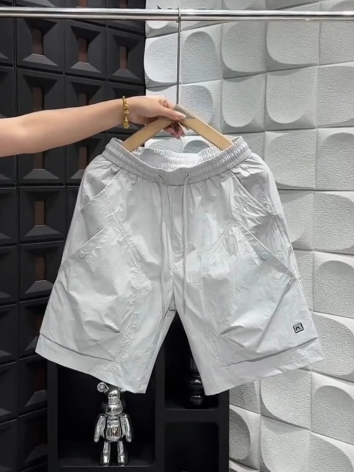Summer Thin Candy Colored Multi Pocket Workwear Shorts Unisex Fashionable Loose Breathable Quick Dry Five Length Pants