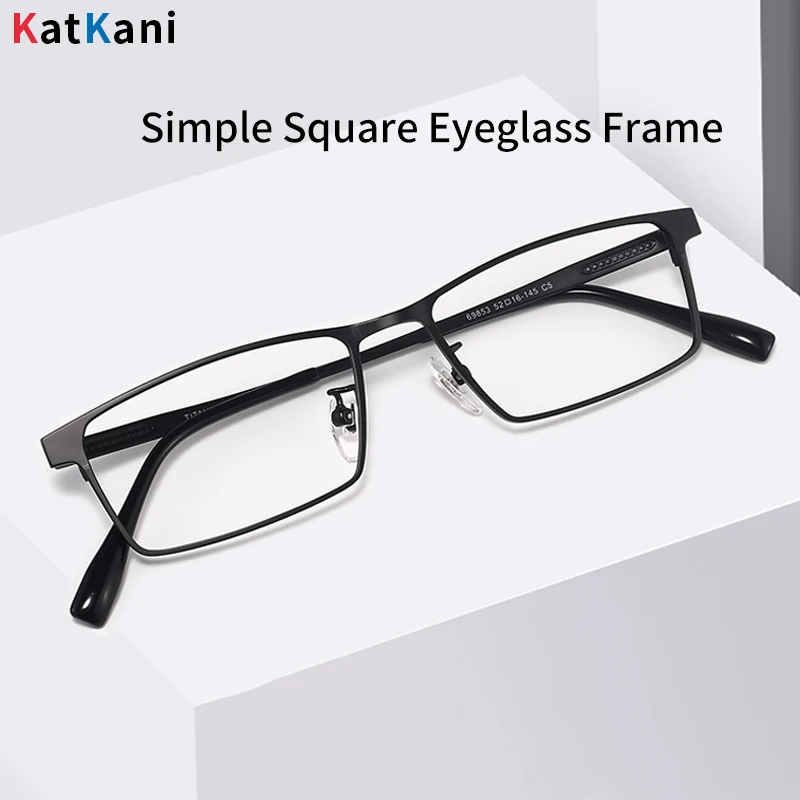 

KatKani Business Fashion Titanium Alloy Men And Women Glasses Frame Ultra Light Square Small Face Optical Prescription Eyewear