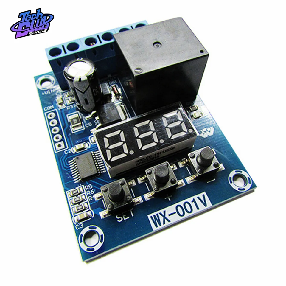 DC Voltage Detection Module 0-55V – Digital Display Relay Switch, 12-bit AD, High Accuracy, For Monitoring & Control