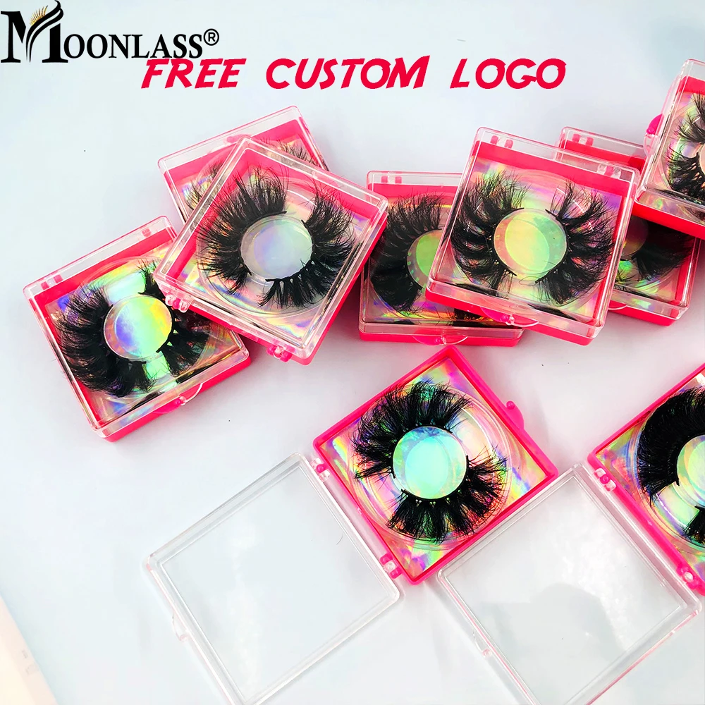 Free Custom Logo 30/40/50 Pairs Messy Magnetic 22-25MM Mink Lashes Extension Bulk Fluffy False Eyelashes Boxes Package Make Up