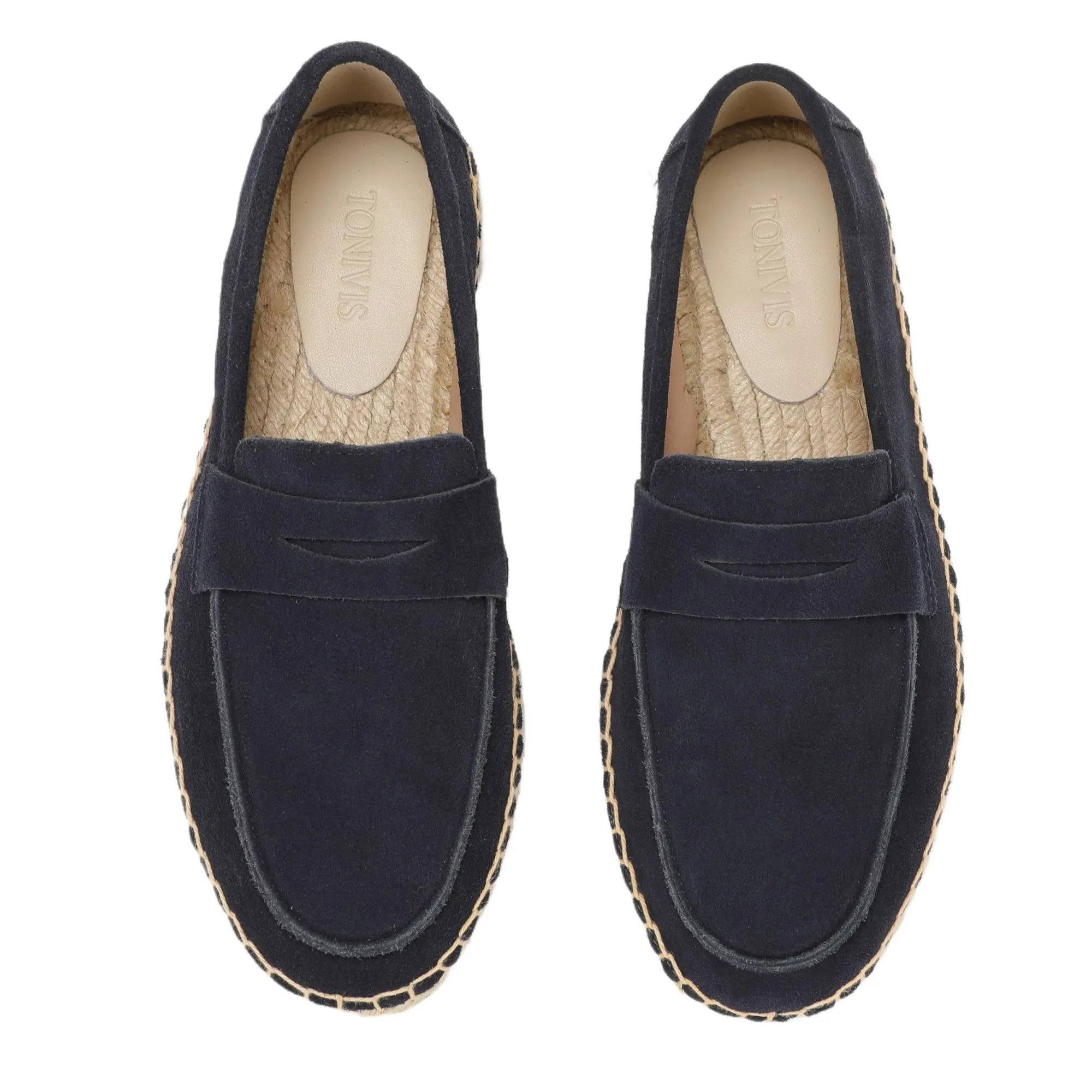 Herren-Jute-Espadrilles zum Hineinschlüpfen, Freizeitschuhe aus Rindswildleder – Detail 30