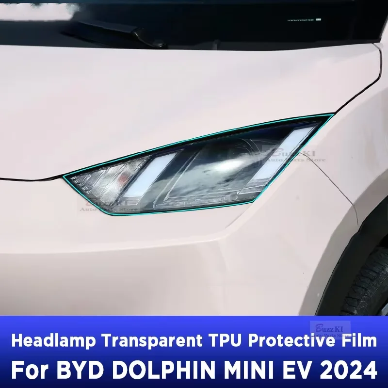 Car Headlight Protection Transparent Anti-Scratch Protective Film TPU Stickers For BYD Dolphin Mini Seagull EV 2024 Accessories