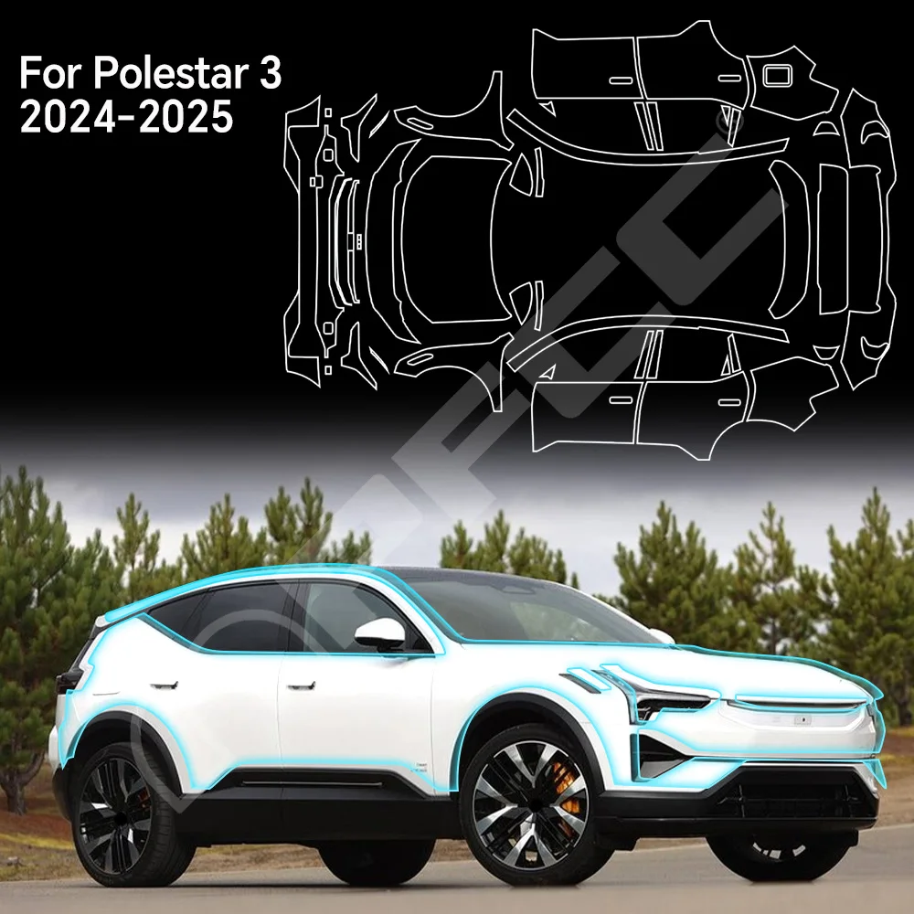 

9MIL For Polestar 4 2024 2025 Paint Protection Film Pre-cut Clear PPF Car Body Anti-Scratch Bra Resistant Kit Decal Accessories