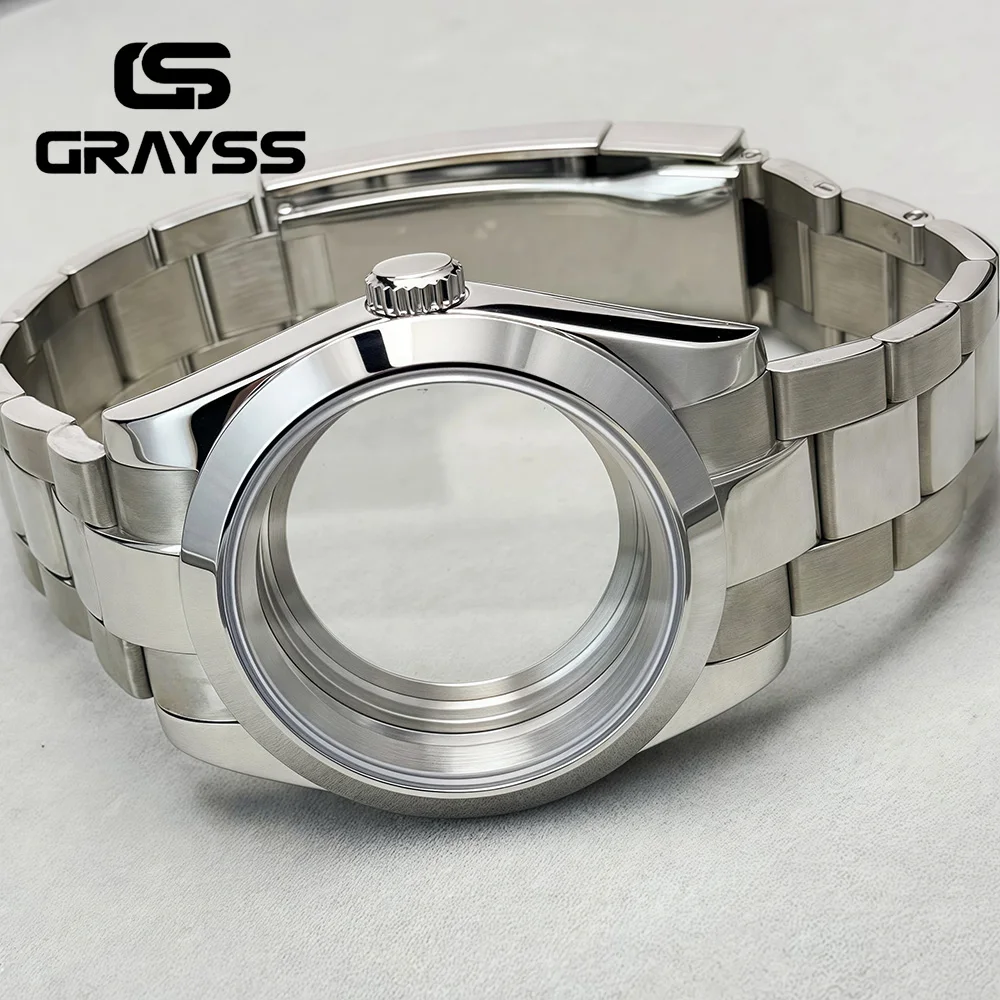 For DATEJUST 36MM/39MM Watch Case Fit NH34 NH35 NH36 Movement Sapphire Flat Edge 200m Waterproof Presidential Bracelet Strap image 3