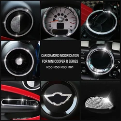 3D Steering Wheel For Mini Cooper R55 R56 R60 R61 Accessories Rhinestone Interior Stickers Auto Outlet Crystal Ring Decoration