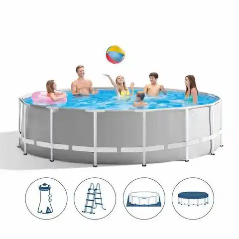 z For Wholesale Price INTEX 26726 Ultra Metal Frame Pool large Inflatable Swimming Rectangular Above Ground  Prism Frame Pool S
