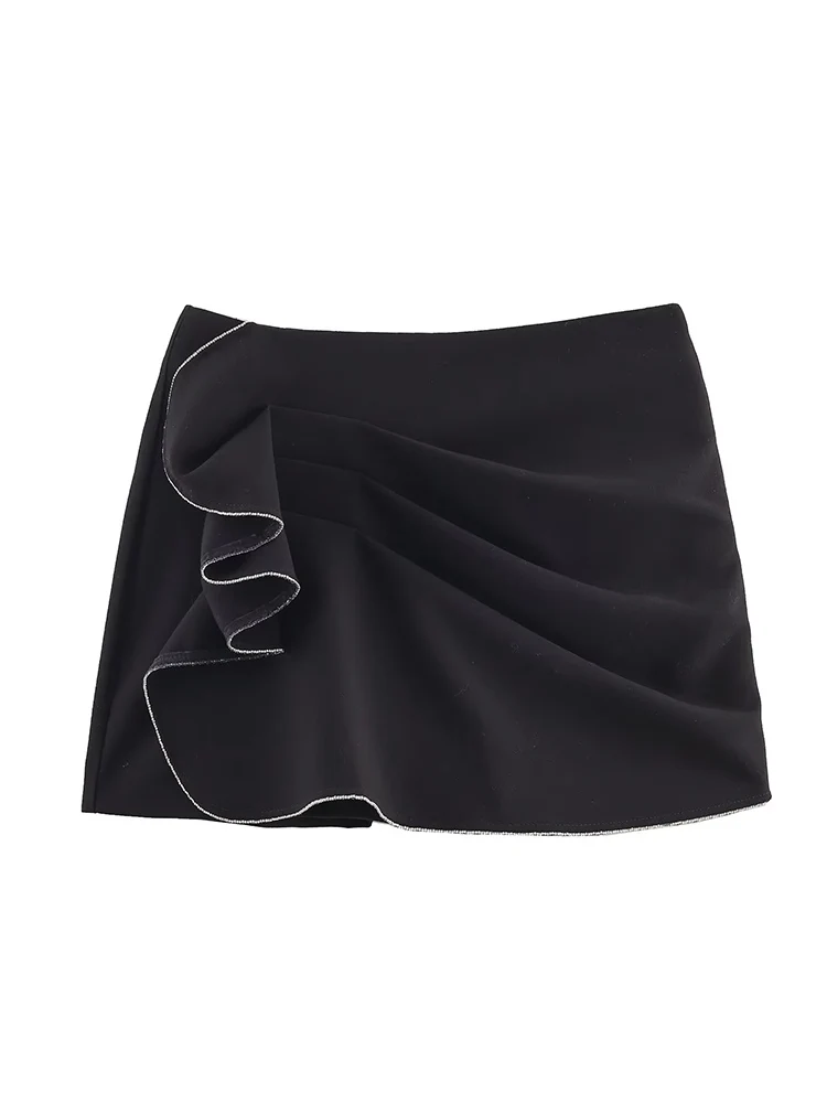 ファッション新作 レディース ショートパンツ エレガント ビーズ クラブ セクシー 無地 ショートパンツ スリム ハイウエスト カジュアル 夏 女性用 スカート風ショートパンツ