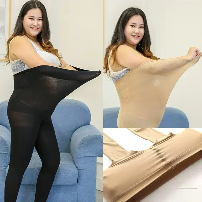 Medias pantimedias 120D de talla grande para mujer, medias elásticas XXXL blancas, medias finas de gran tamaño, medias negras grandes 5XL