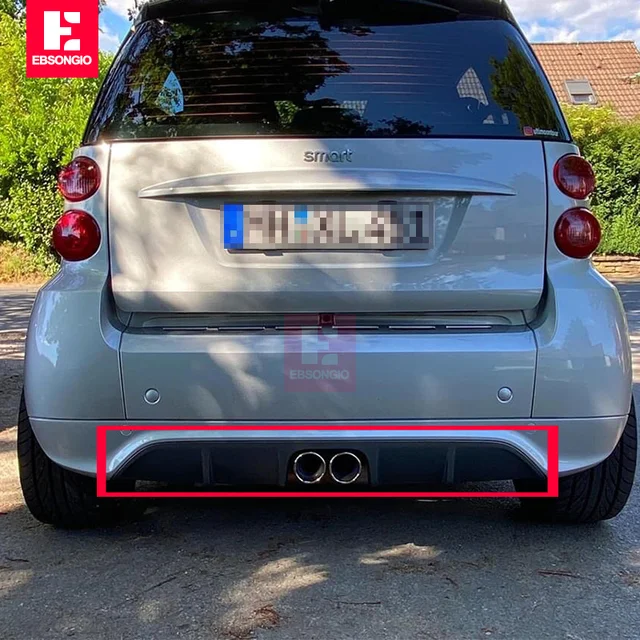 Pasuje do Benz Smart fortwo 451 2009-2014 tworzywo PP czarny tylny Spoiler dyfuzor osłonka na zderzak Protector płyta ślizgowa osłona zderzaka