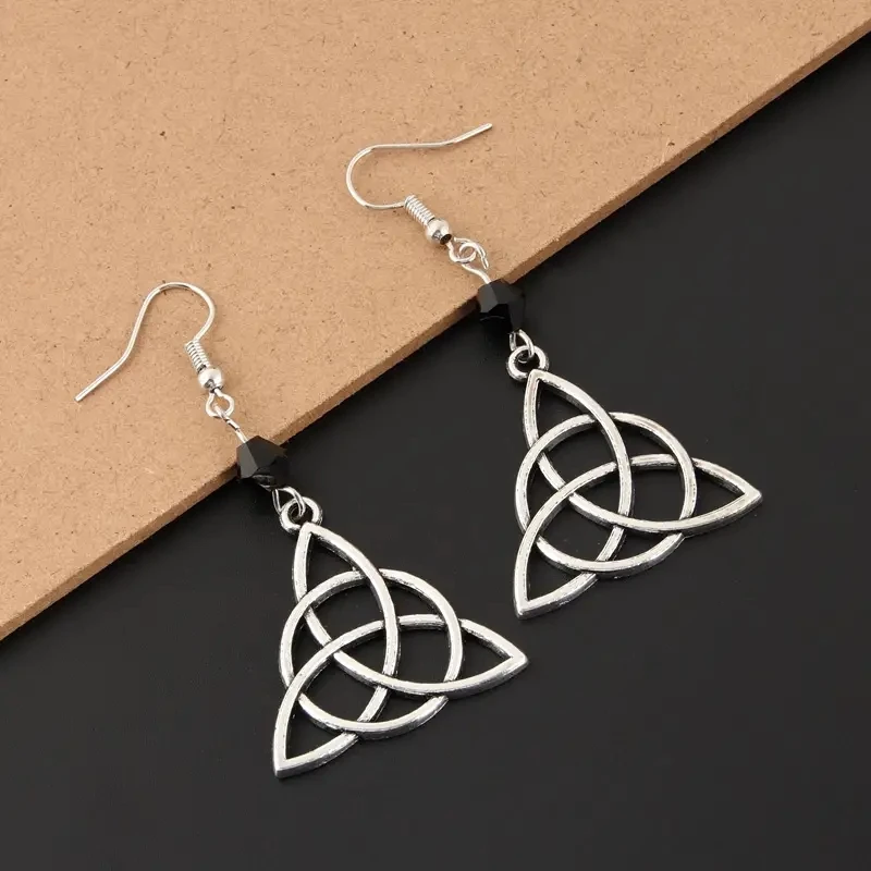 Celtic Knot Triangular Dangle Earrings for Women Party Gifts Vintage Boho Statement Jewelry​