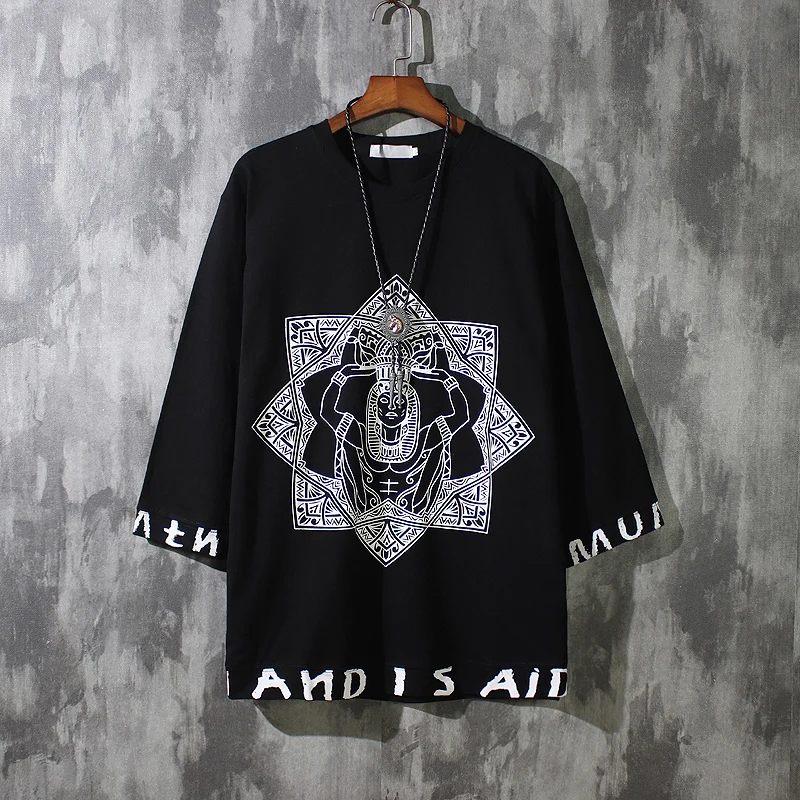 Graffiti Print Casual Tee Men Short Sleeve Hoodie Sweatshirt Streetwear Fashion Harajuku Male Tshirts $9 Clearance of Inventory