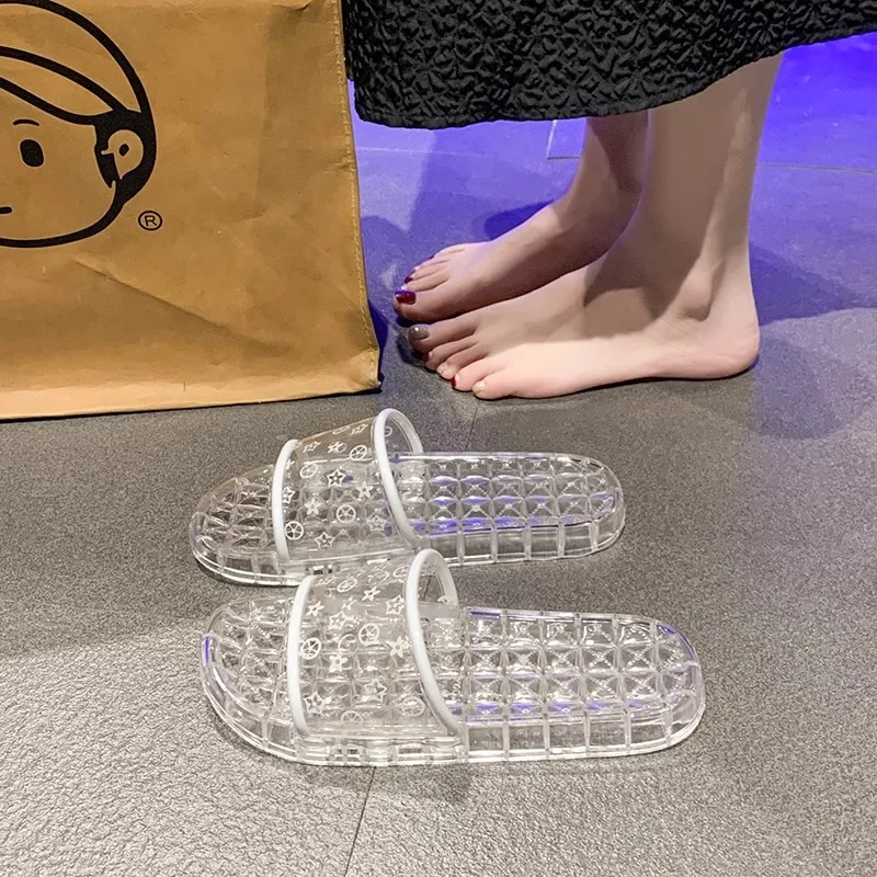 Fashion Sandals Slippers Women 2024 Summer New Home Indoor Non-slip Bath Bathroom Beach