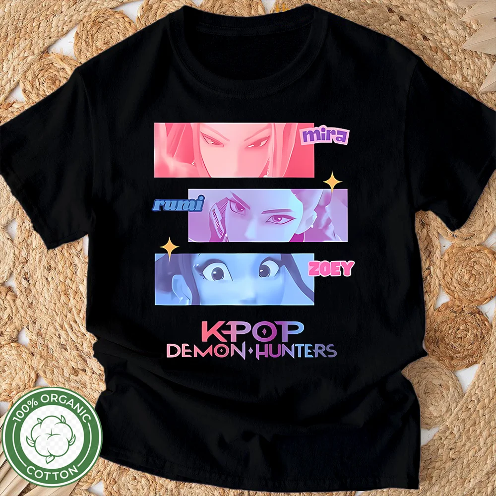 

Kpop Demon Hunter Children's Clothing Cute Anime HD Print Graphic 100% Cotton T-shirt Y2K Unisex Harajuku Boys Girls O-neck Tops