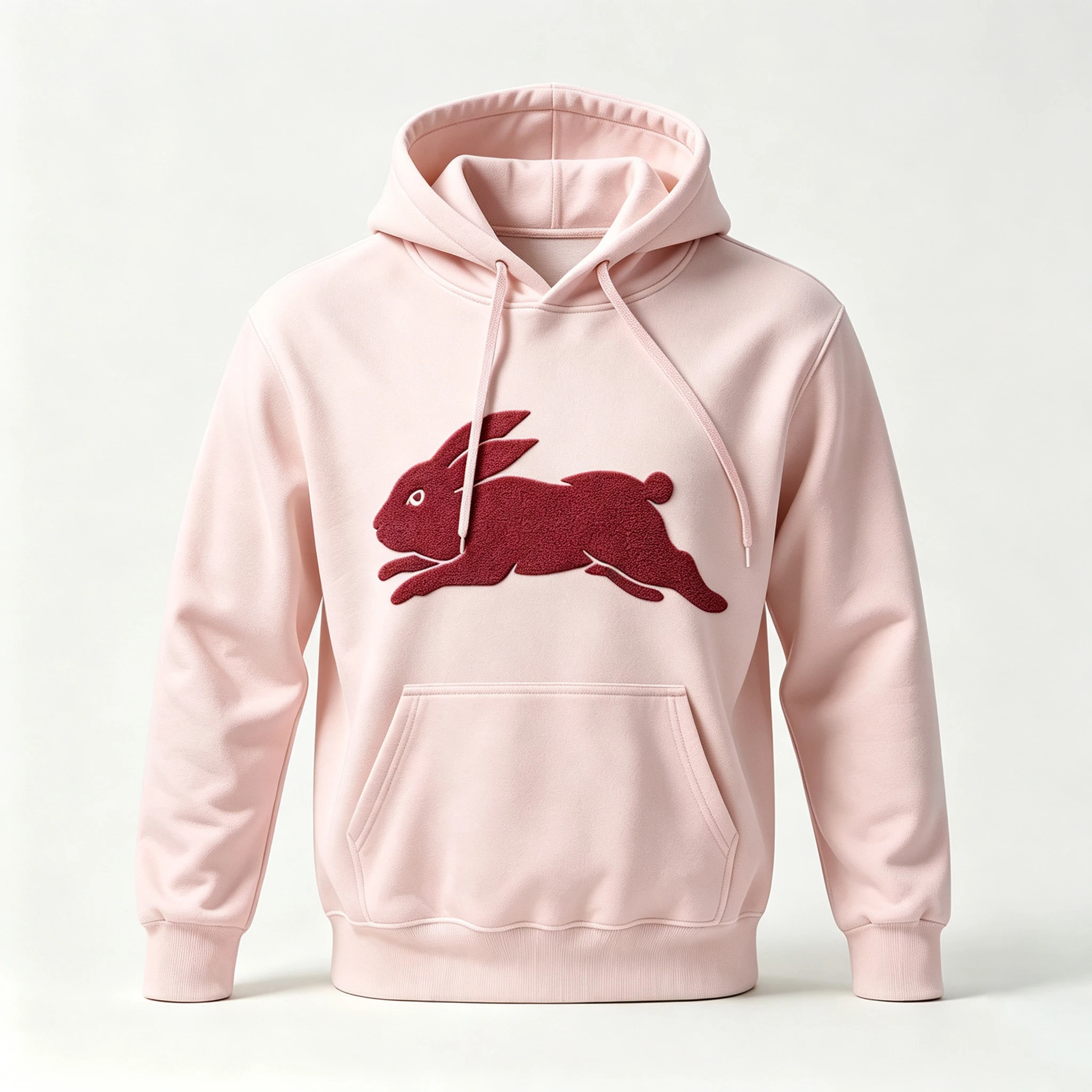 Puff print hoodie, adult bunny team white hoodie, 100% cotton fleece, high-quality warm winter hoodie.