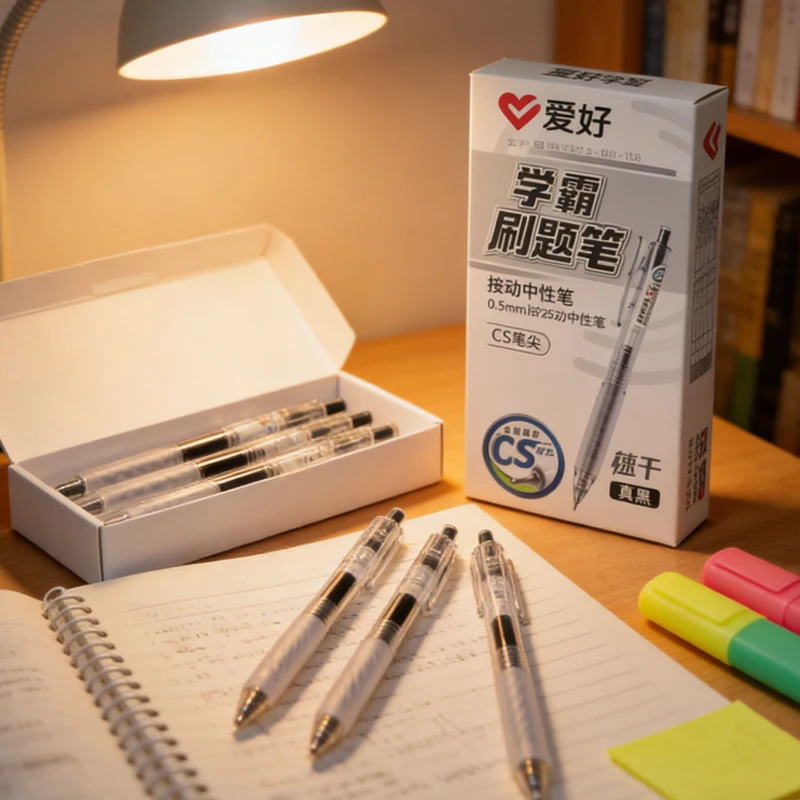 

Student Exam Stationery Ballpoint Pen Quick Drying Large Capacity Student Office Signature Black Neutral Pens Office Supplies