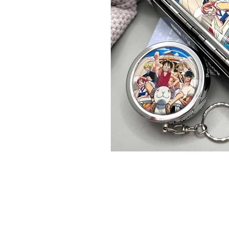 BANDAI One Piece Monkey D. Luffy Metal Portable Ashtray Cigarette Case For Men Travel Pocket Mini Crushproof Waterproof Foldable
