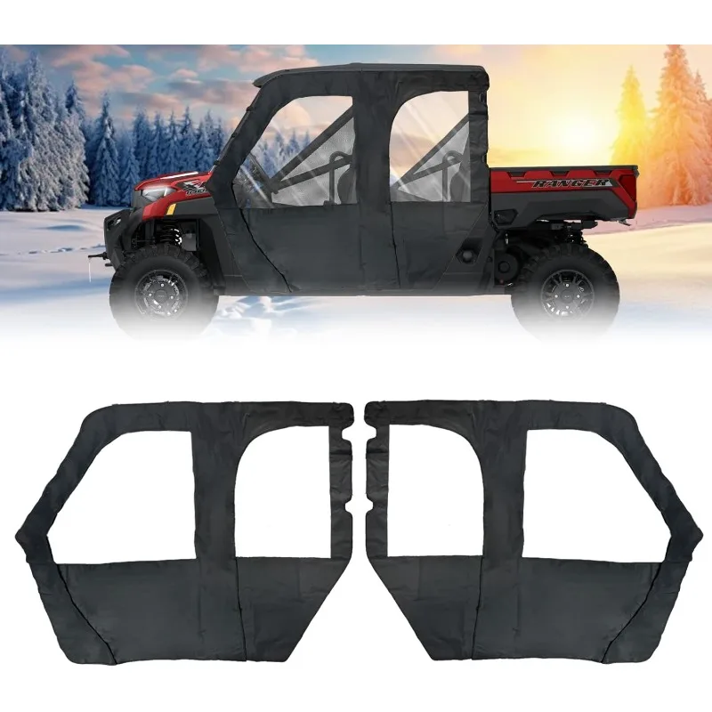 حاوية أبواب جانبية ناعمة Ranger XP 1000 4 متوافقة مع Polaris Ranger XP 1000 Crew 4 مقاعد 2019-2025 باب جانبي مع