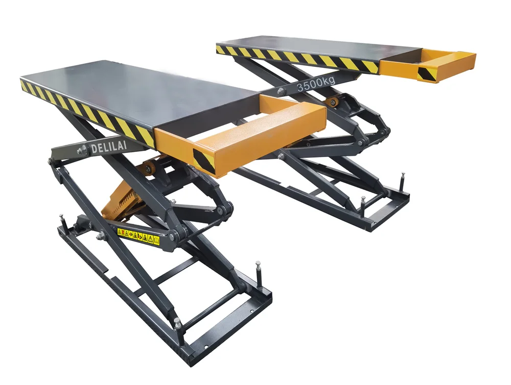 #Factory Direct Sale Full Rise in Ground Double Scissor Pneumatic Release Drive Scissor Car Lift Underground Garage Lift
