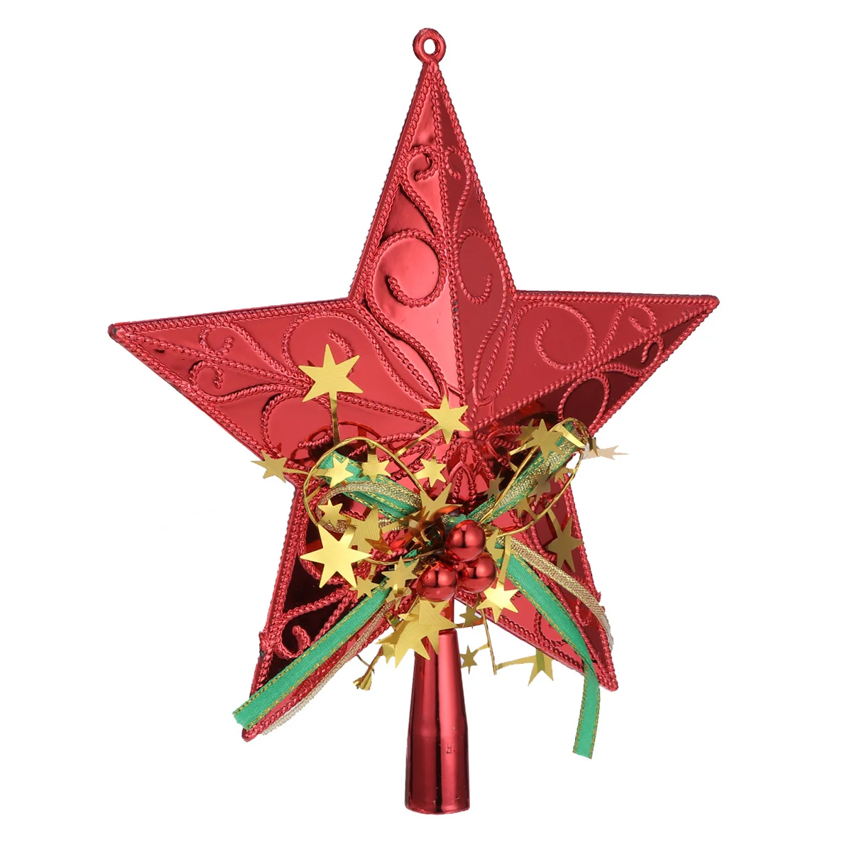 

20Cm Christmas Tree Star Topper Glittering Premium Material Decor for Home Office Party Wedding Hotel Bar Use Red Christmas
