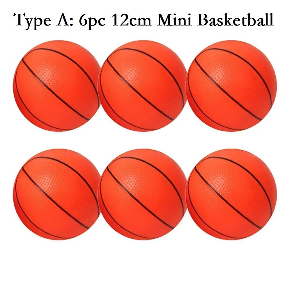 Mini basquete com bomba para crianças, brinquedo esportivo indoor e ao ar livre para crianças, mini basquete, pequeno, 12cm, entretenimento, 6PCs