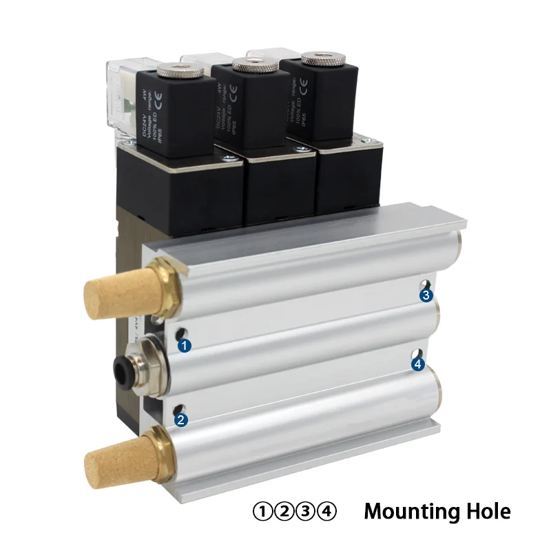4V410 - 15 DC12V AC110V AV220V DC24V  2-position 5-way Solenoid Valve Manifold Wit Fitting，control Valve Mounting Base