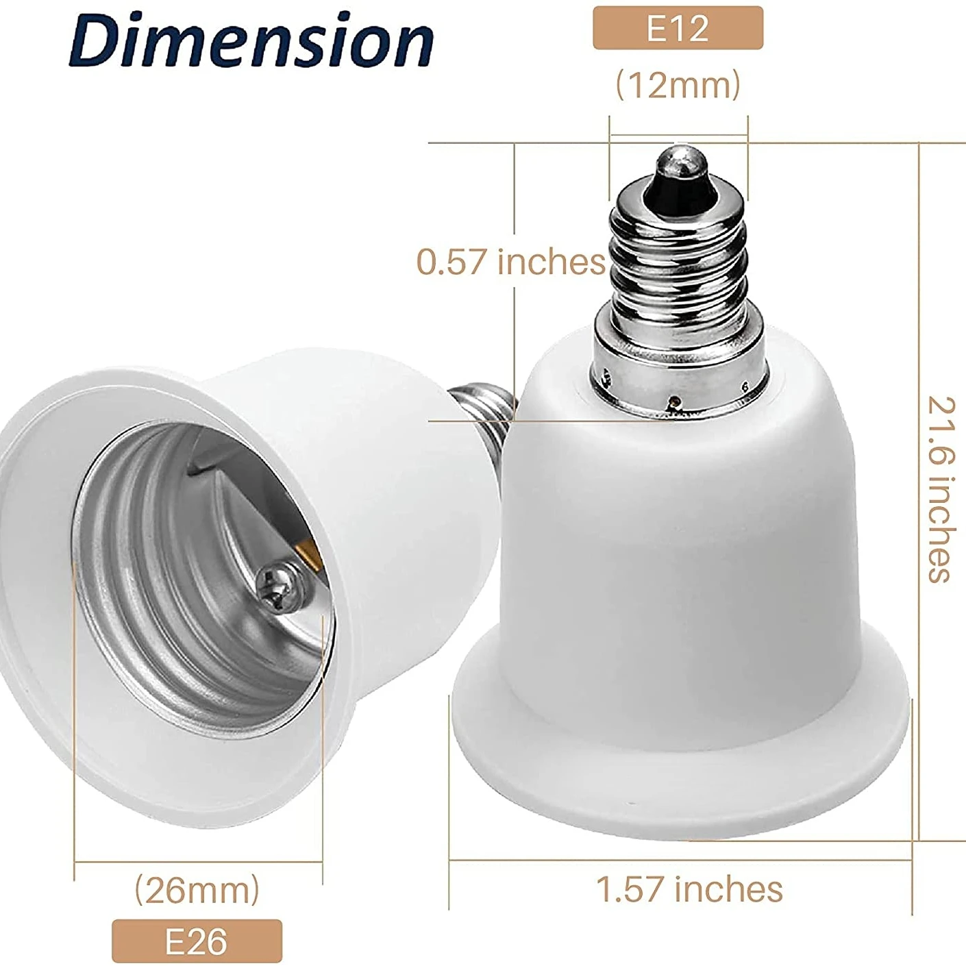 E12 to E26 E27 Adapter Chandelier Light Socket E12 to Medium Socket E26 E27 Converter Bulb Base Adapter Converter 3/5pcs/pack