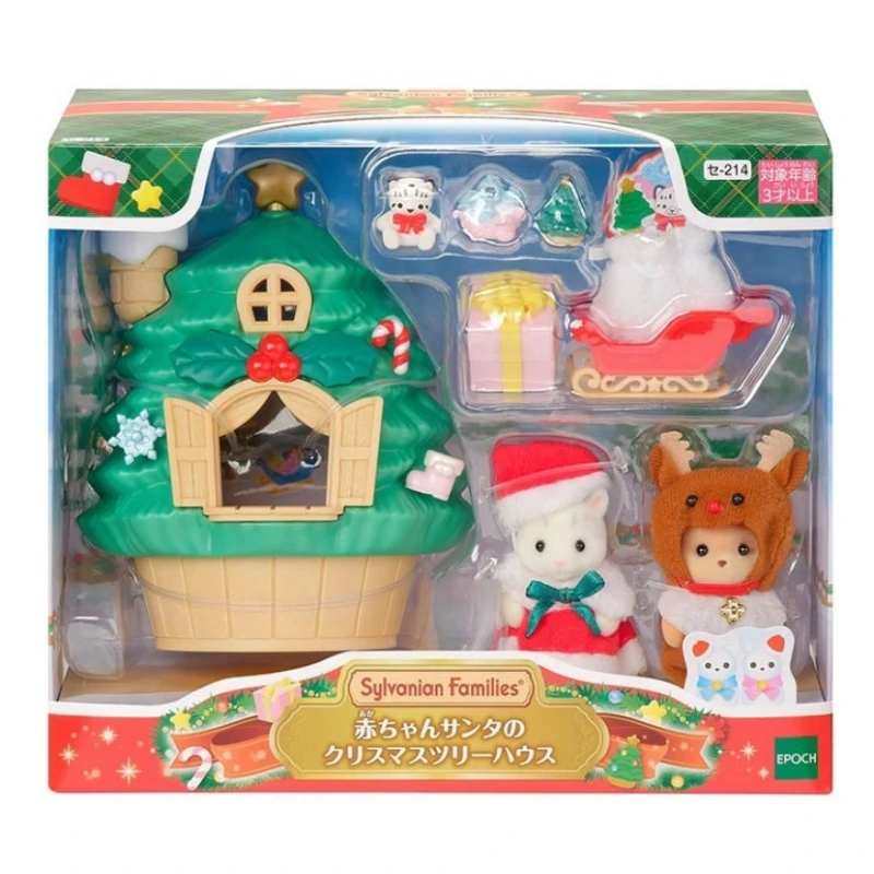 

Горячая оригинальная серия кукол Sylvanian Families, фигурки Kawaii, кукла, Рождественский набор, милые украшения, Рождественский подарок, игрушки для детей