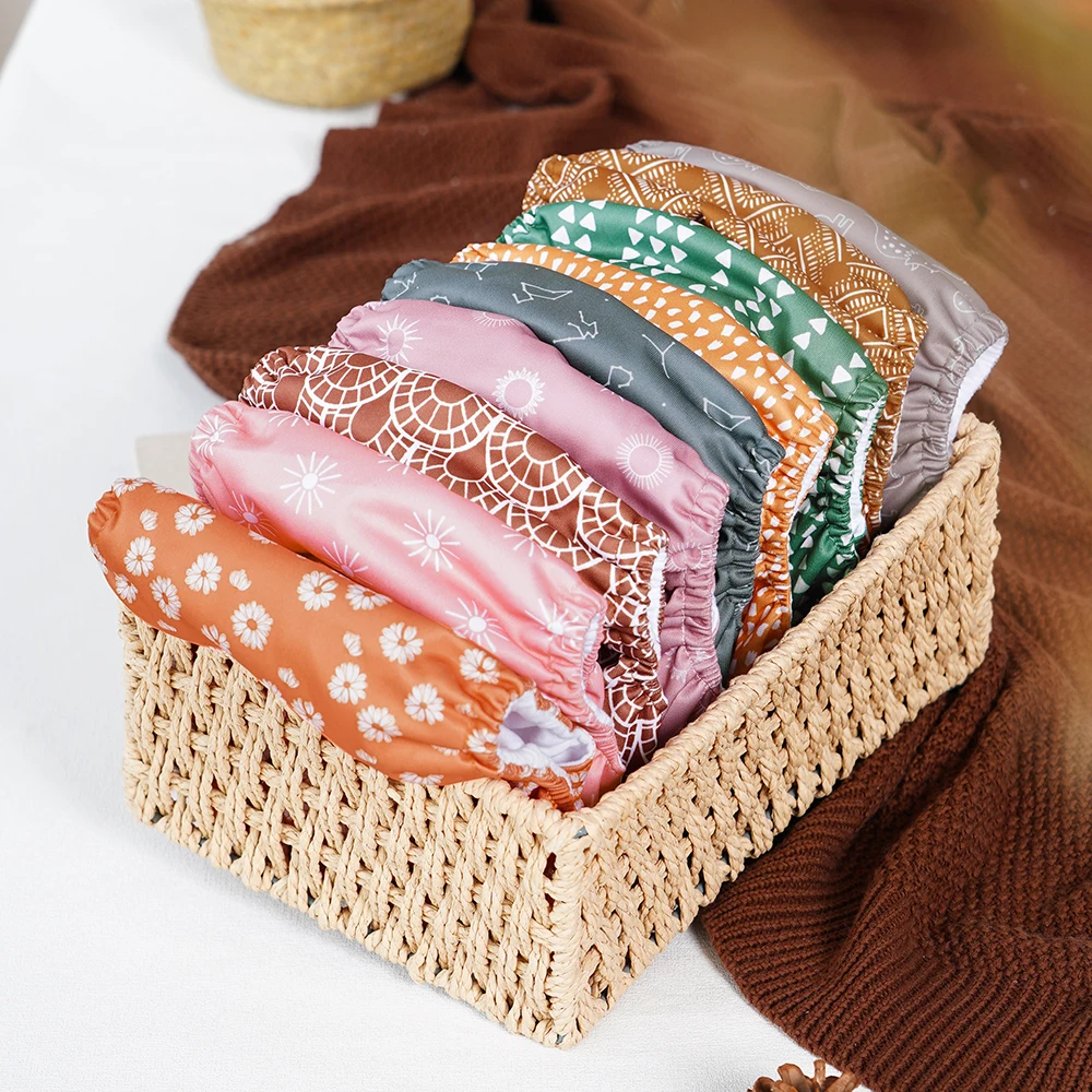 3PCS/Set Newborn Baby Cloth Diapers Reusable Waterproof Eco-Friendly Adjustable Suede Cloth Pocket Diaper