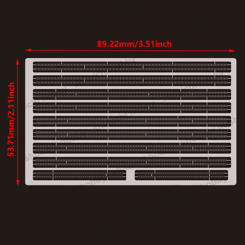2Sets Ultra Fine Etched Railings for 1/2000 Scale Model Ship Stainless Steel Photo-etched Guardrail Three-section DIY Decoration