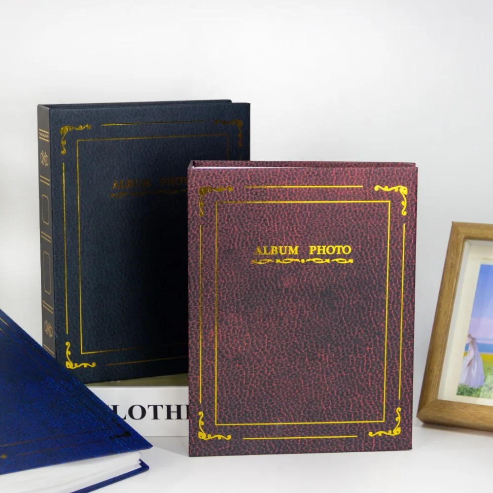 New 6 Inch Art Photo Albums Family 100Photos 10x15Cm Image Photo Storage PU Cover Classic Retro Small Scrapbook Album Collection