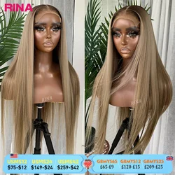 Ombre Blonde 13X6 13X4 Transparent Lace Frontal Wig Straight  Blonde with 1B Roots Wig Human Hair Lace Front Wig 5X5 Closure Wig