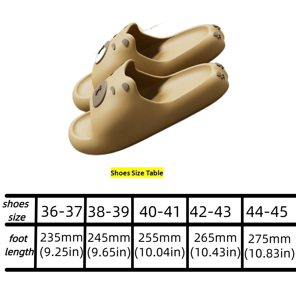 Linda zapatilla de capibara Kawaii, sandalias de interior gruesas antideslizantes, zapatilla de suela gruesa EVA de dibujos animados para pareja